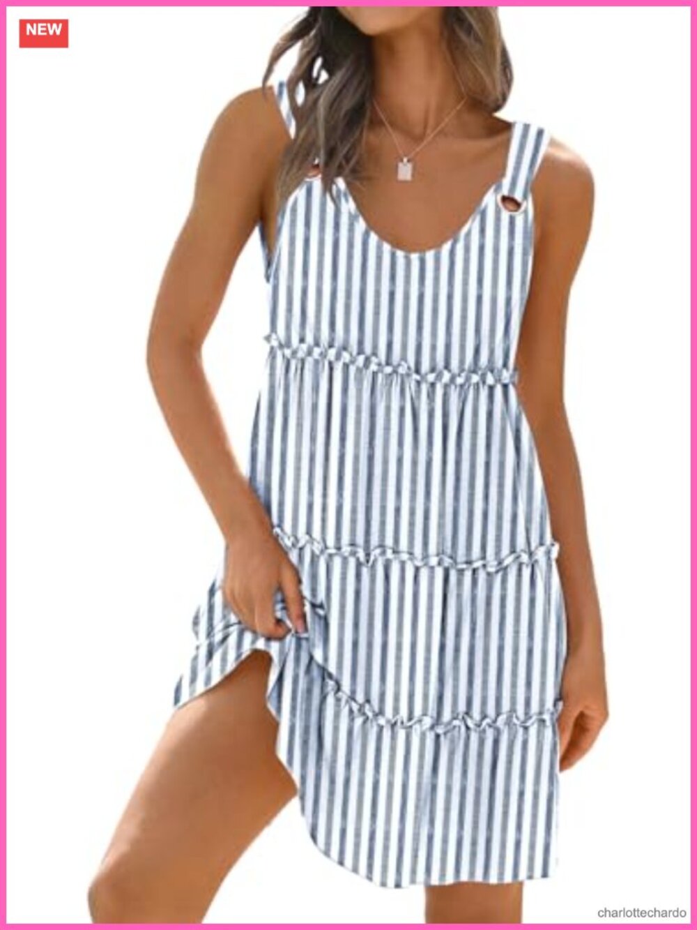 Women's Sleeveless Sundress with Adjustable Straps for Beach Vacations